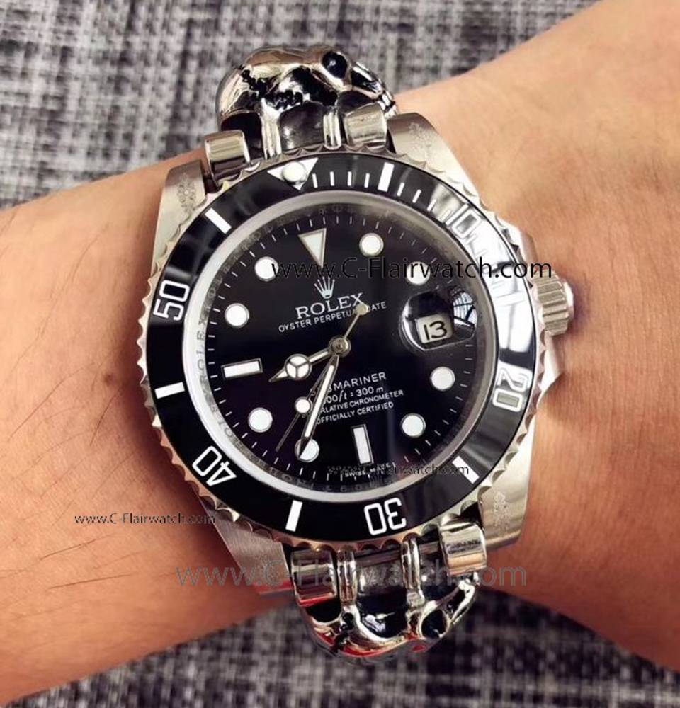 Clone Rolex Submariner Date Watch SS Black Face 40MM